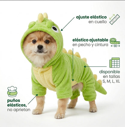 Ropa para mascotas de dinosaurio